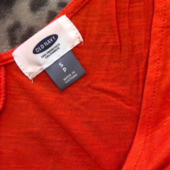 Old Navy V-neck Short Sleeve Top Orange Small - Picture 7 of 11